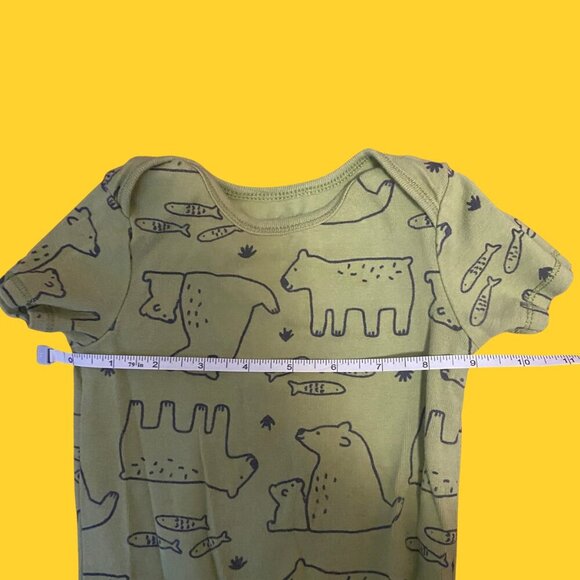 Carter’s Green Bear Print Baby Bodysuit 24M – Unisex Cotton One-Piece - Picture 4 of 7